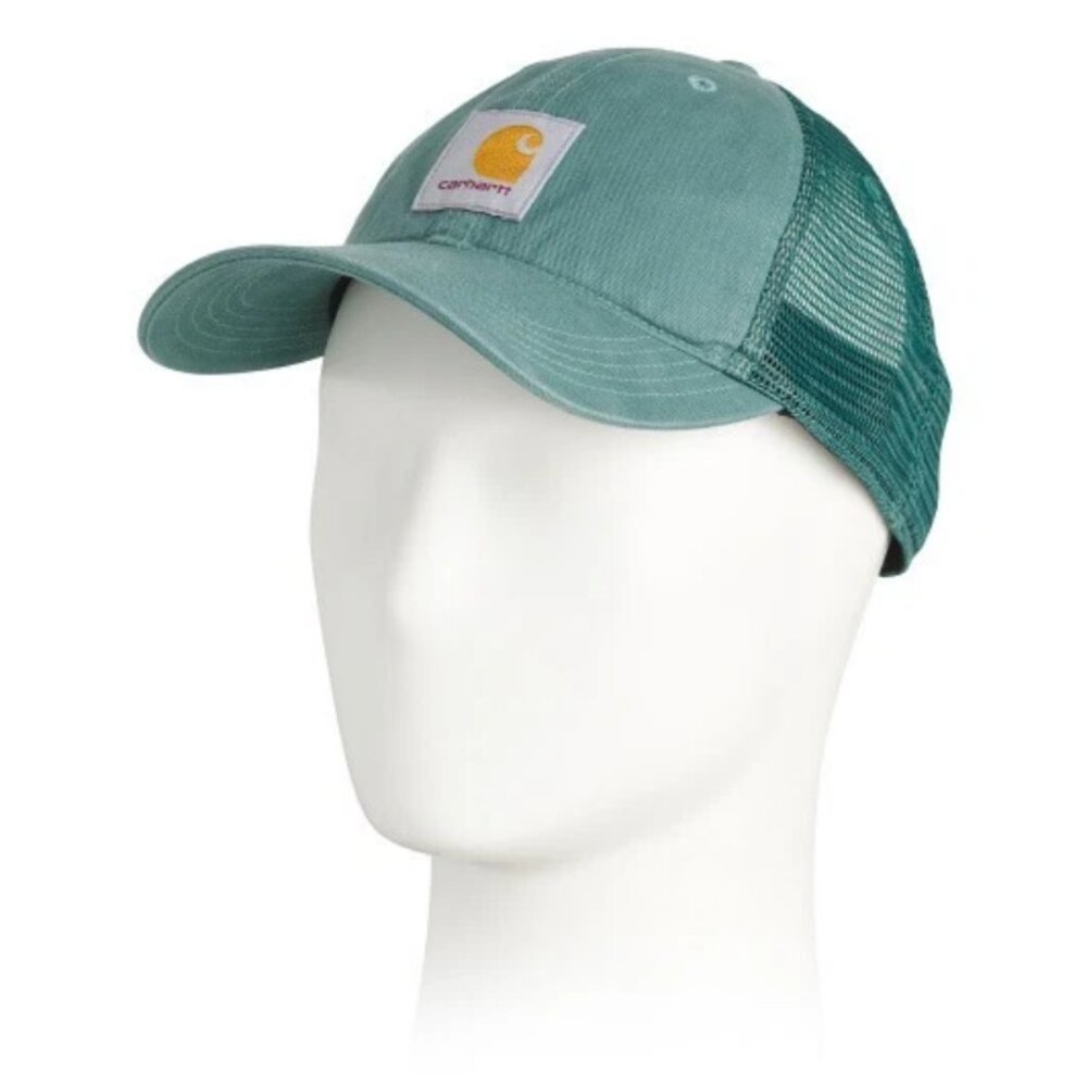 CARHARTT Canvas Logo Snapback Mesh Back Trucker Hat Cap Aventurine